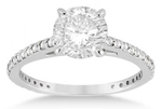 Petite Eternity Pave Set 14k White Gold Engagement Ring