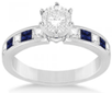 Channel Sapphire & Diamond Engagement Ring