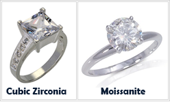Cubic Zirconia and Moissanite Engagement Rings