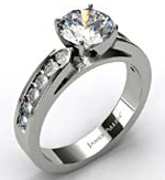 18k White Gold Cathedral Channel Set Engagement Ring
