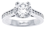 Channel Set Double U Prong Diamond Engagement Ring