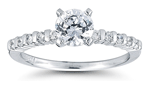Round Solitaire Bar Set Engagement Ring