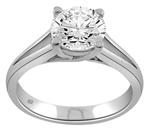 Prong Set Solitaire 14k White Gold Engagement Ring